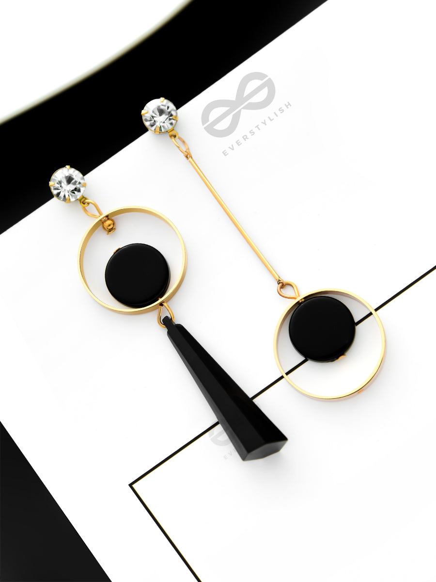 The Upside-Down Glam - Statement Golden Earrings
