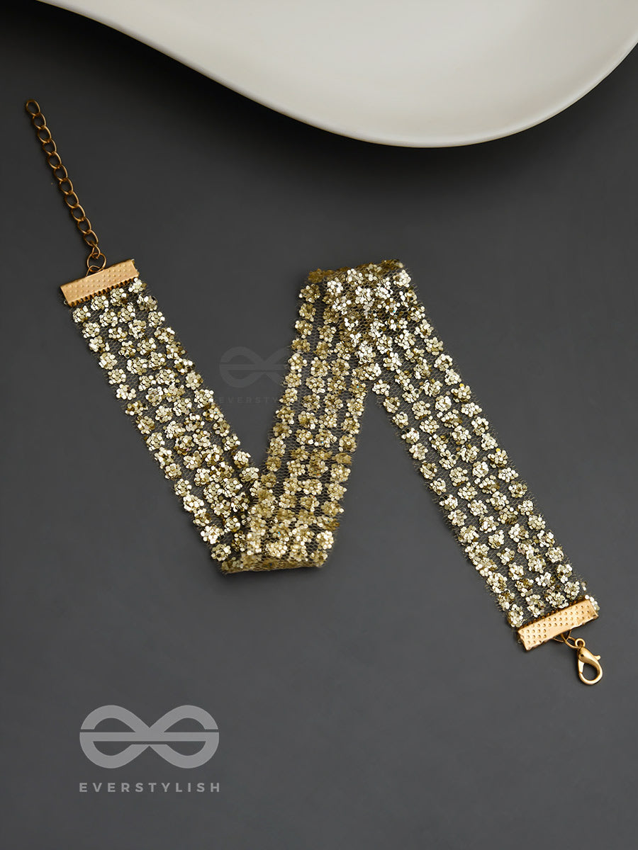 Shimmer On My Neck - Statement Golden Choker