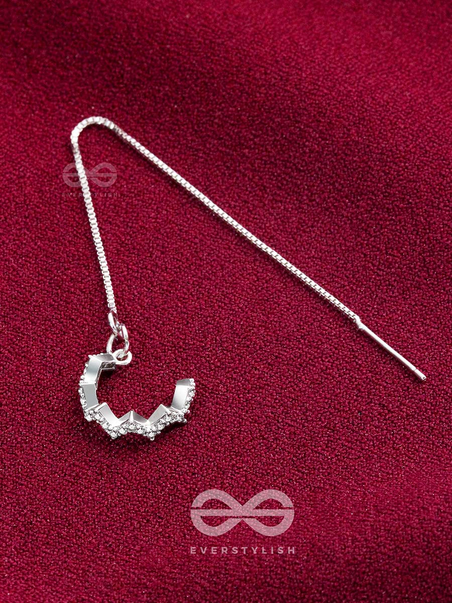 The Sparkling Swerve- Silver Earcuff Chain (One Ear)
