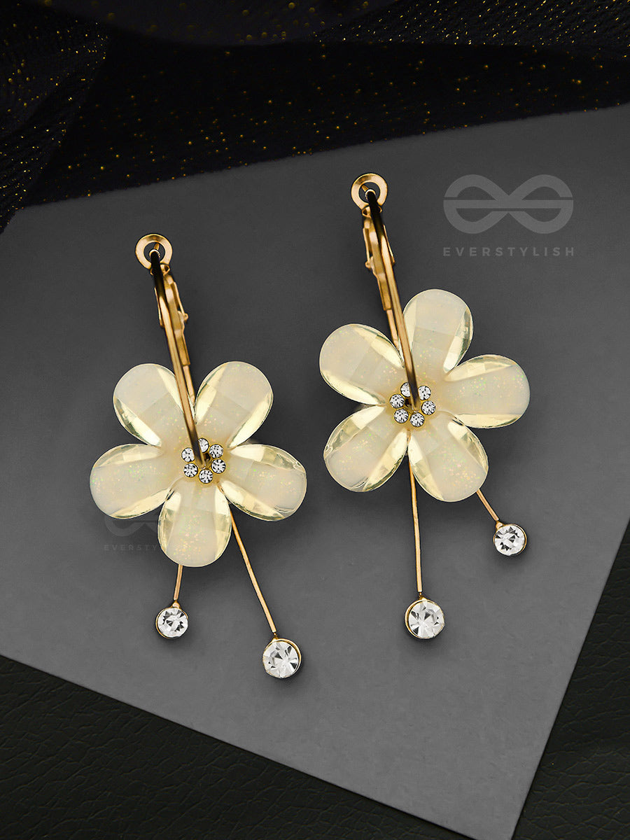 The Floral Glamour - Statement Golden Danglers