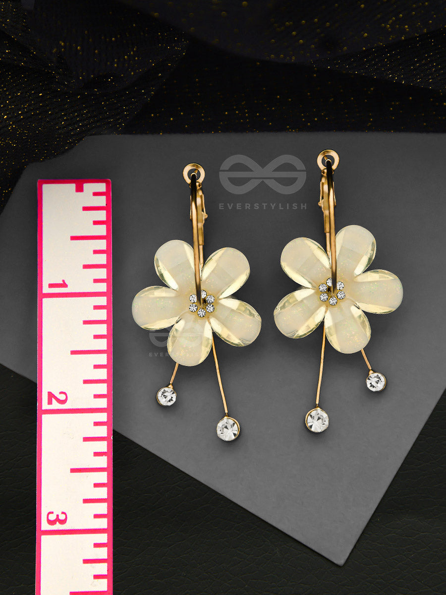 The Floral Glamour - Statement Golden Danglers