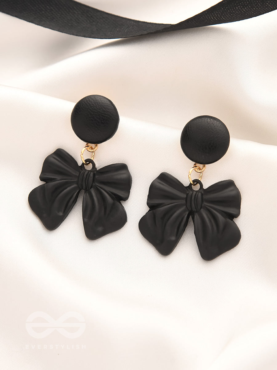 Take A Bow - Statement Earrings (Black)