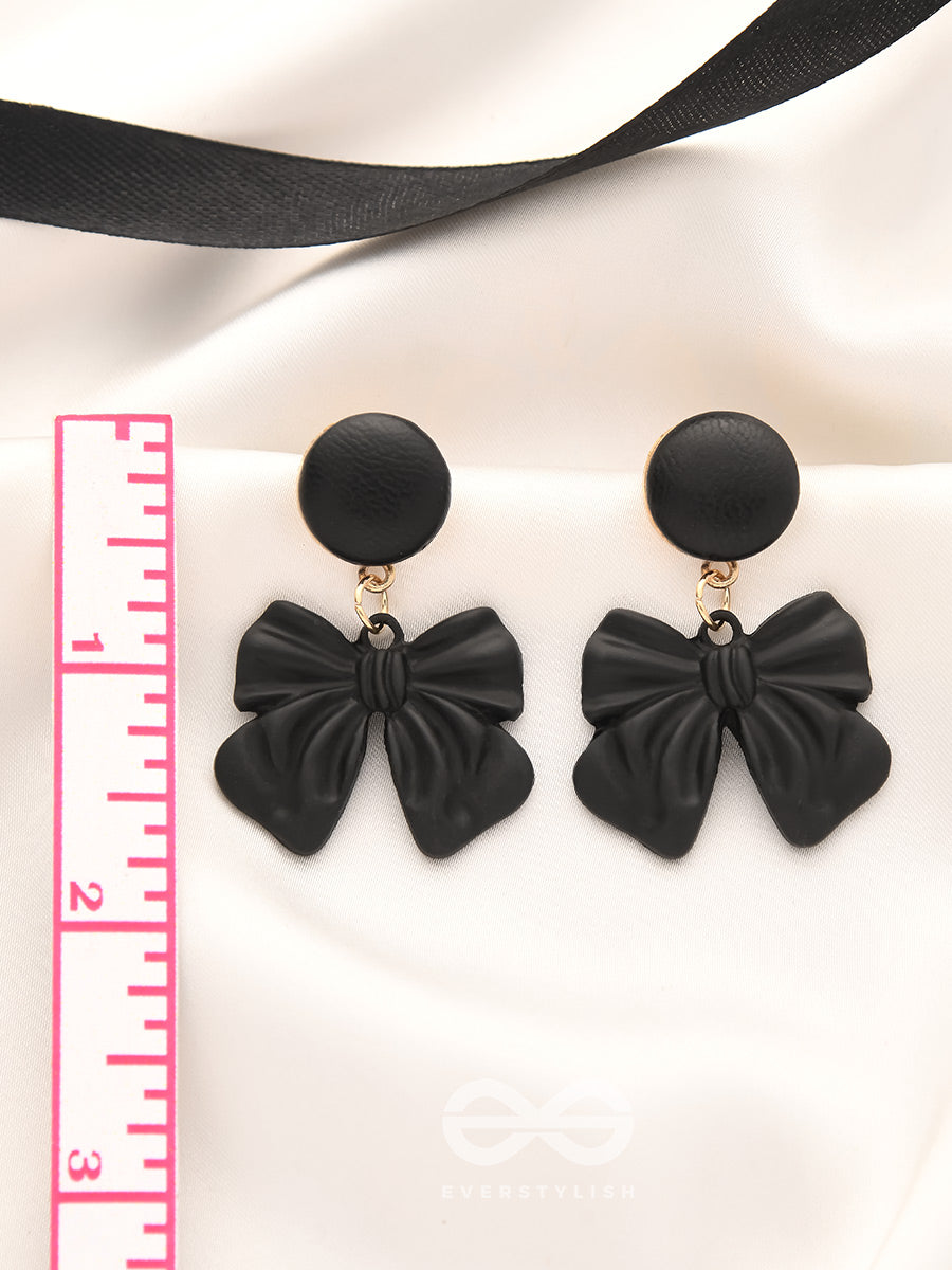 Take A Bow - Statement Earrings (Black)