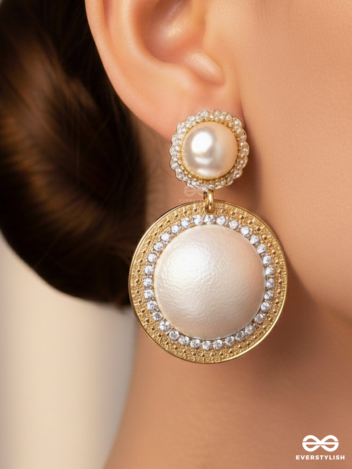 Pearls Of Poignance - Statement Golden Earrings