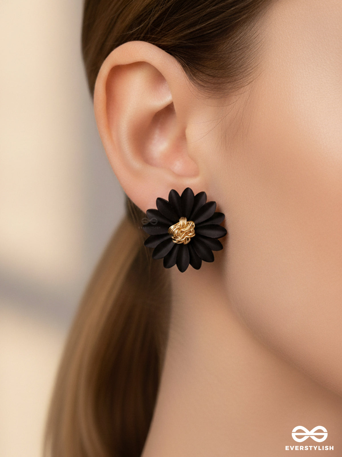 Bloom In Darkness - Statement Stud Earrings