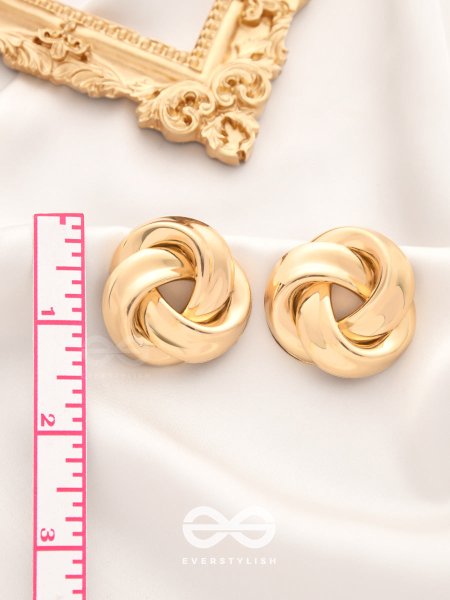 A Knot Of Elegance - Statement Golden Studs
