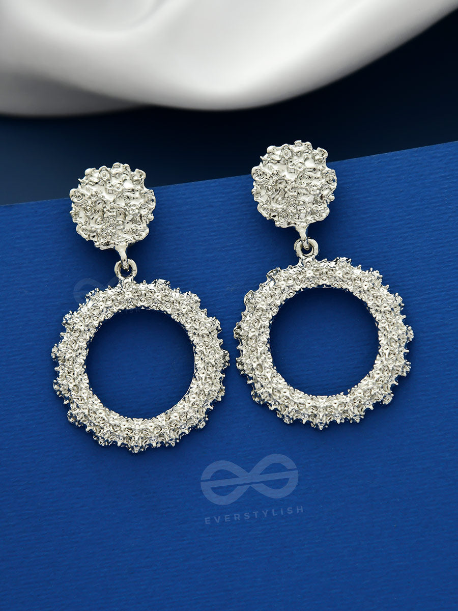 Shimmering Solar Flares - Silver Statement Earrings