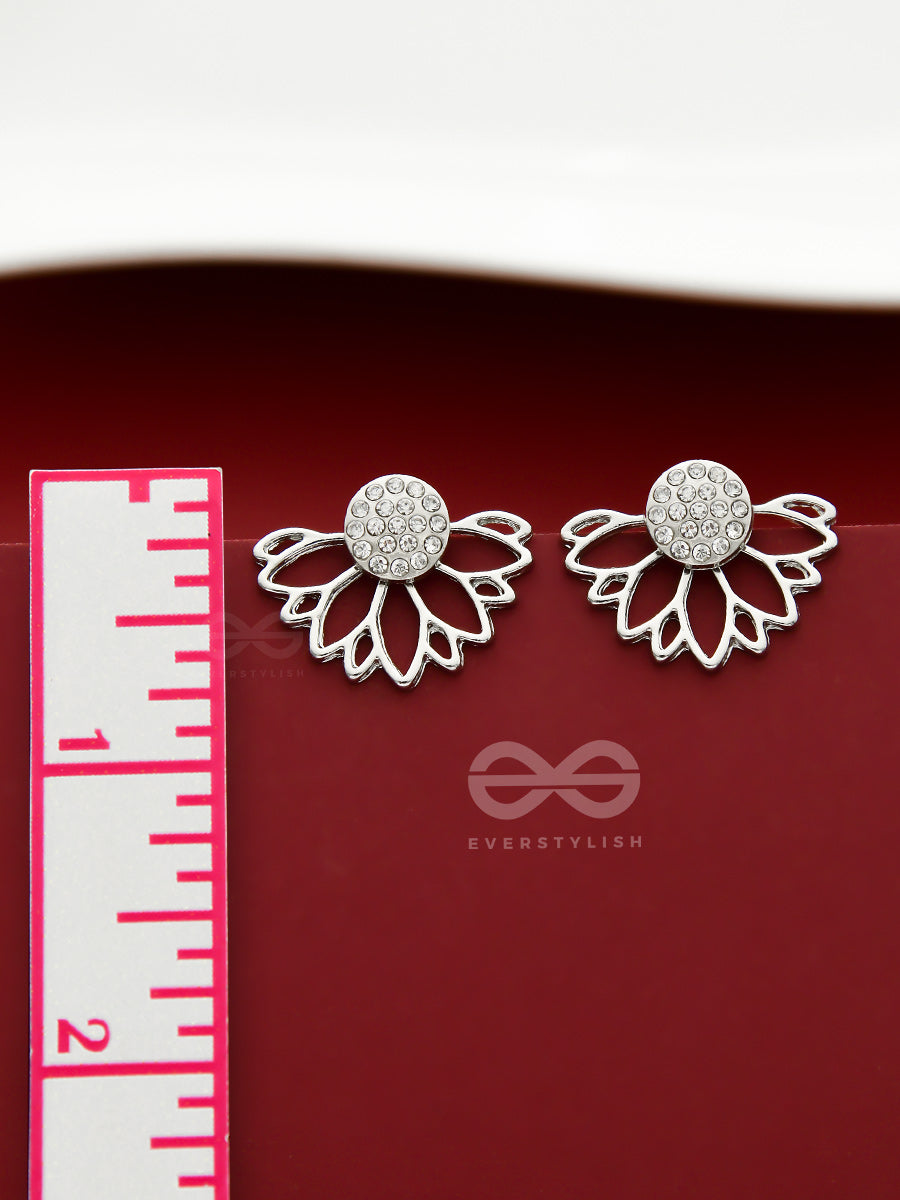 The Floral Shimmer - Elegance Silver Earrings