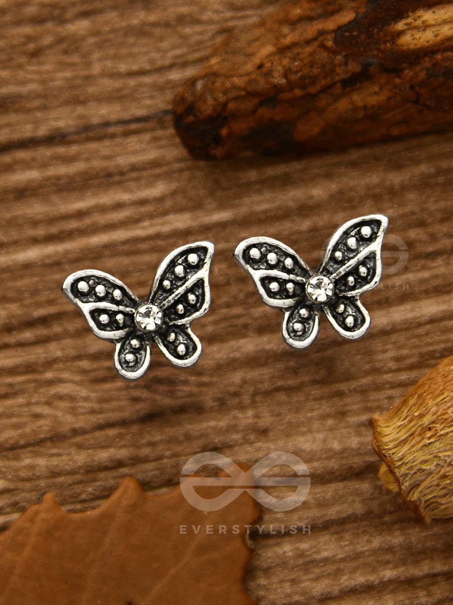 The Little Shimmery Butterfly Studs - Tiny Trinket Earrings