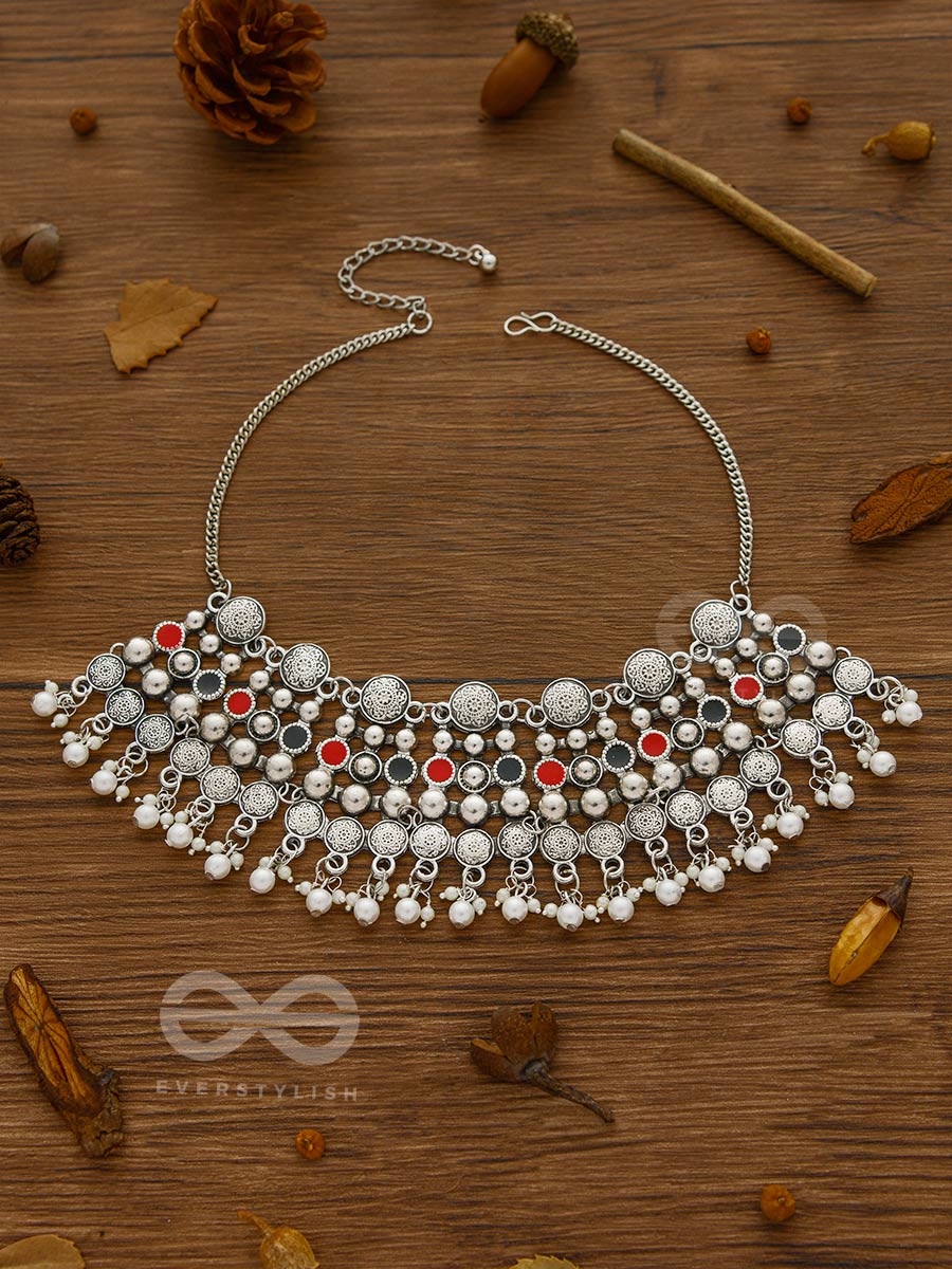 The Boho Barrage - Statement Set Of Enamelled Earrings And Neckpiece