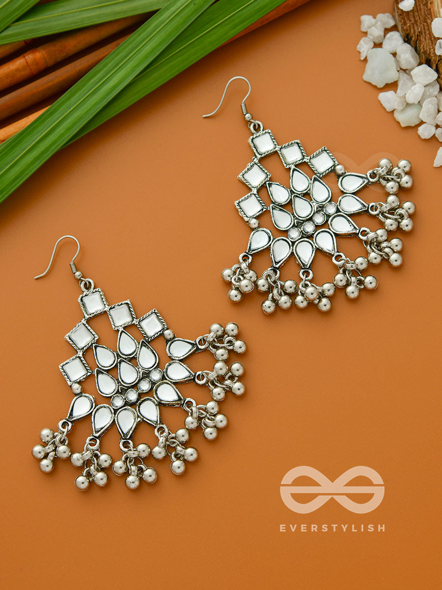 The Embellished Maze - Statement Oxidised Earrings