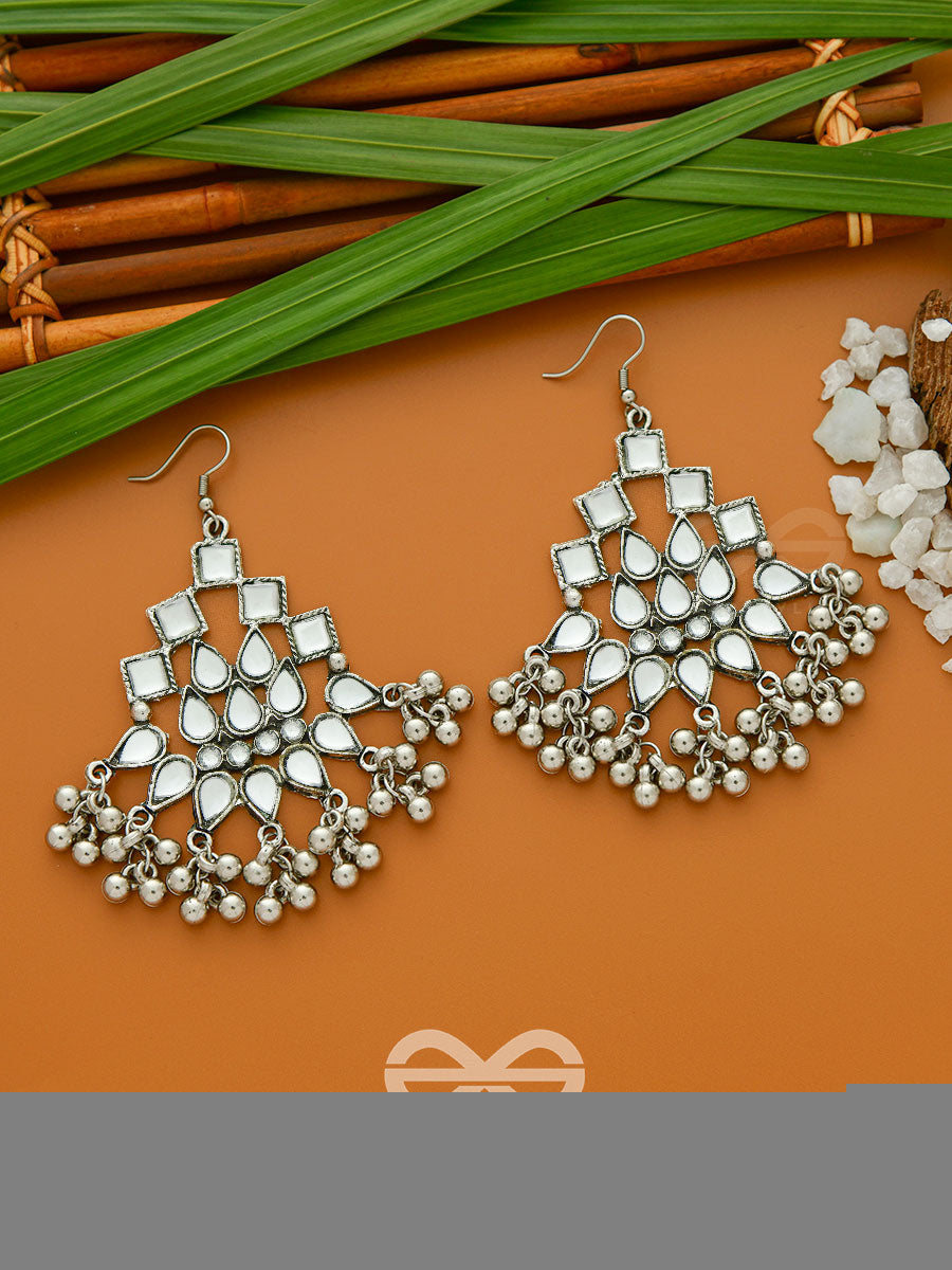 The Embellished Maze - Statement Oxidised Earrings