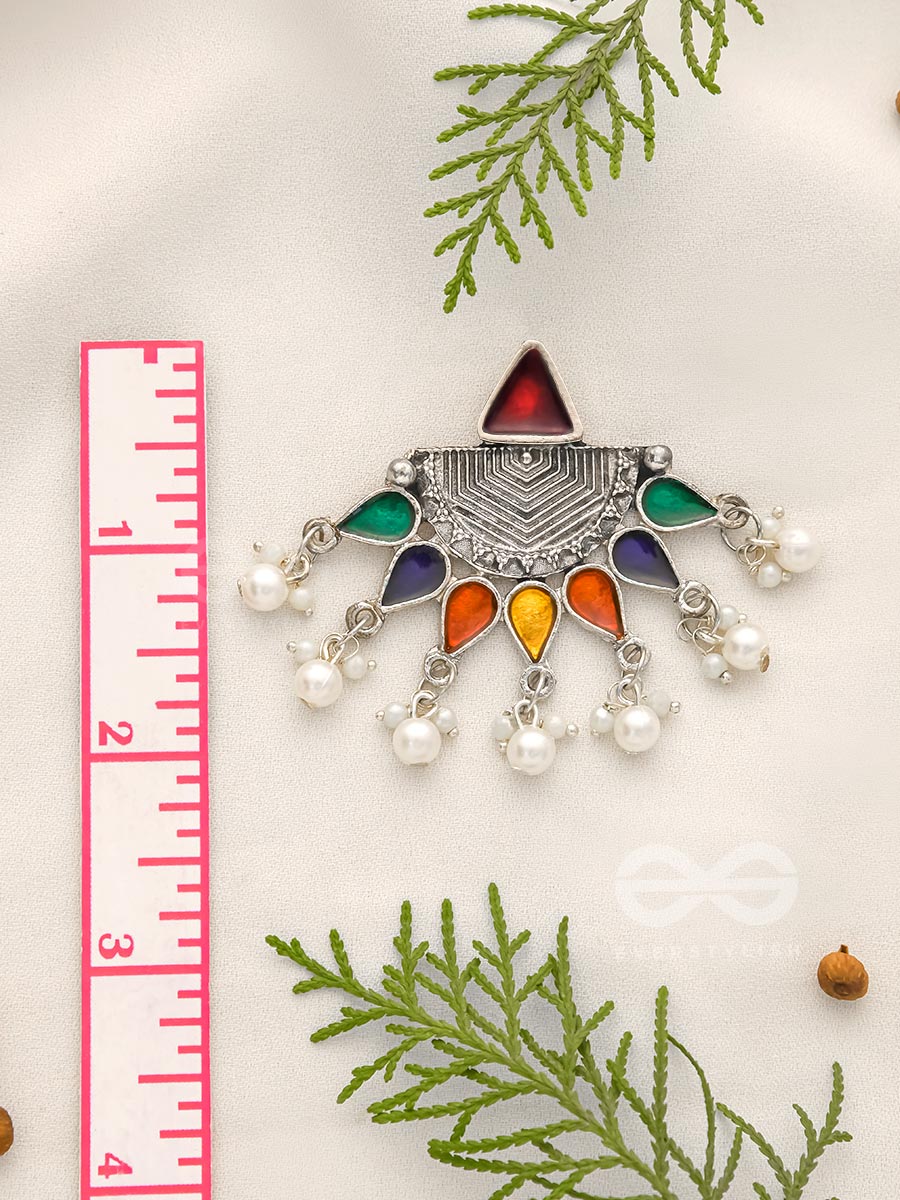 The Splashy Sun- Oxidised Enamelled Earrings
