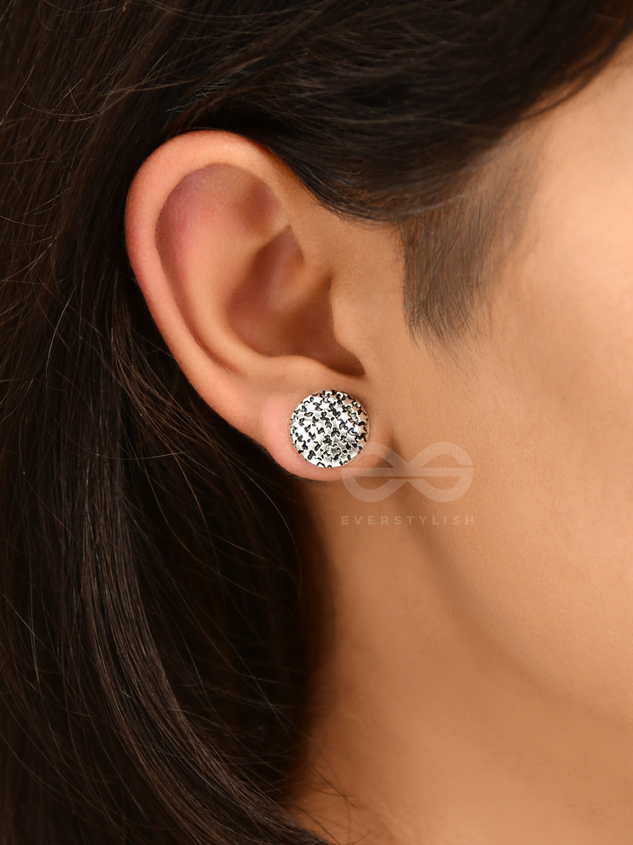 Little Carved Star Buttons - Tiny Trinket Earrings