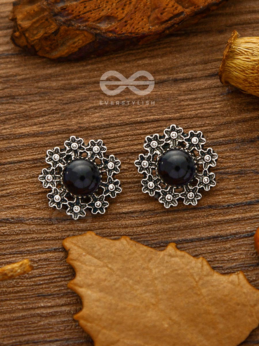 Onyx In A Garden - Tiny Trinket Earrings