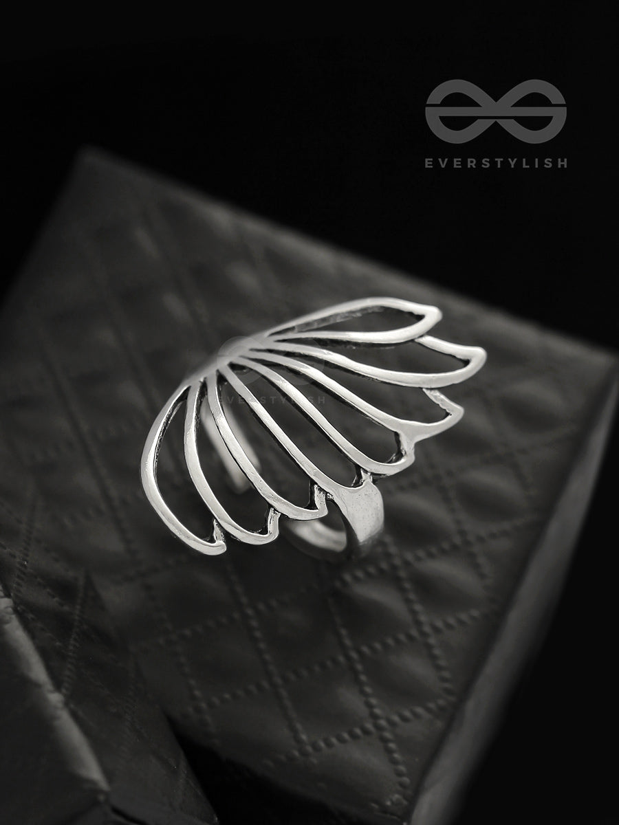 The Wing Feather Saga- Statement Silver Ring