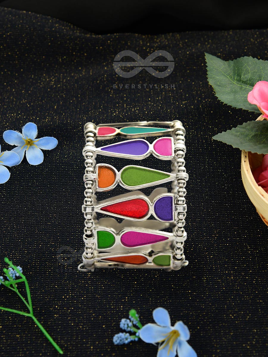 Kaliedoscope Of Colours - Statement Enamelled Bracelet (Multicolor)