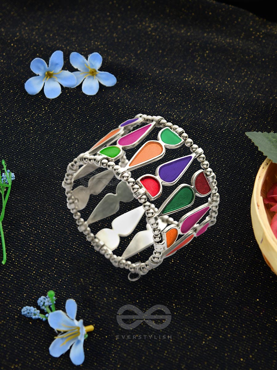Kaliedoscope Of Colours - Statement Enamelled Bracelet (Multicolor)