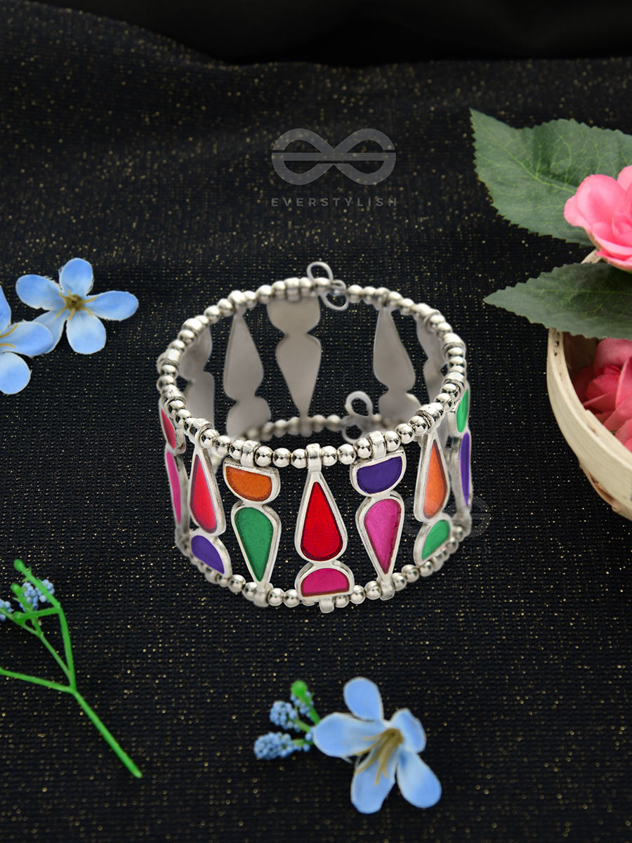 Kaliedoscope Of Colours - Statement Enamelled Bracelet (Multicolor)