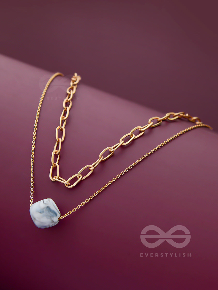 The Marble Marvel - Golden Multi-Layered Neckpiece