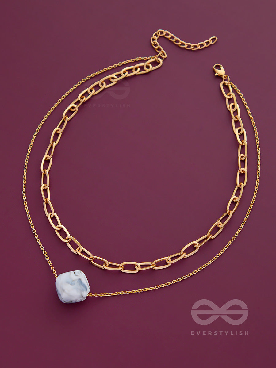 The Marble Marvel - Golden Multi-Layered Neckpiece
