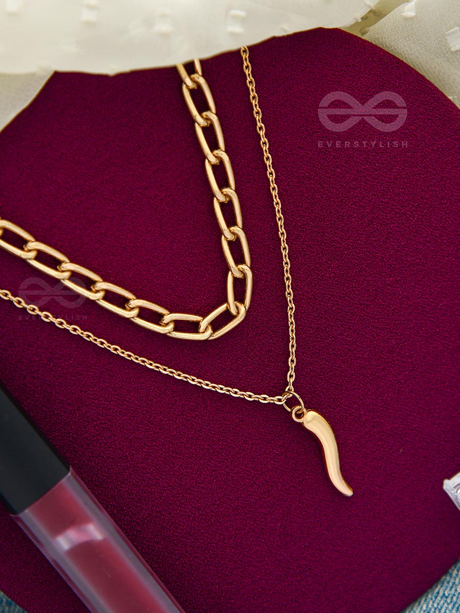 The Golden Quirk- Layered Statement Neckpiece With Anti-Tarnish Coating