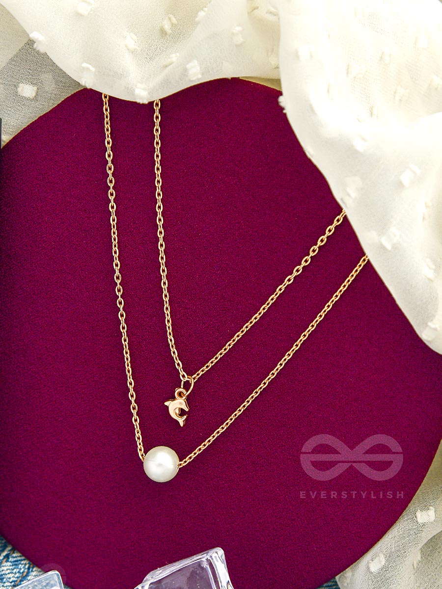 The Aquatic Wonders - Golden Layered Neckpiece With Anti-Tarnish Coating