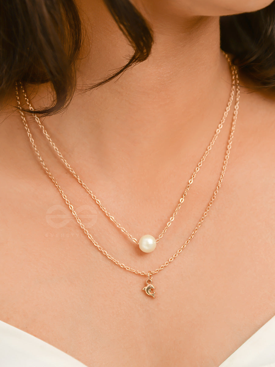 The Aquatic Wonders - Golden Layered Neckpiece With Anti-Tarnish Coating