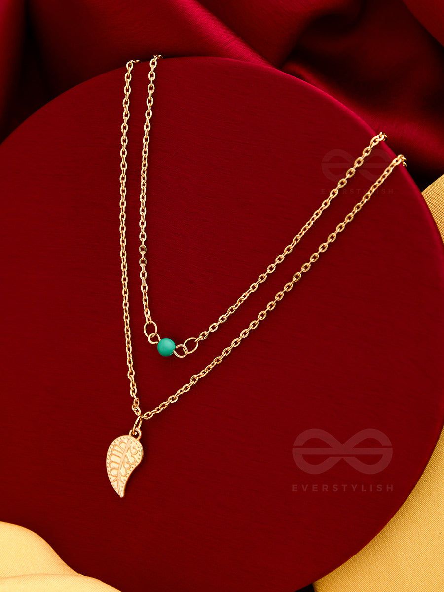 The Turquoise Leaflet - Multilayered Statement Neckpiece With Anti-Tarnish Coating