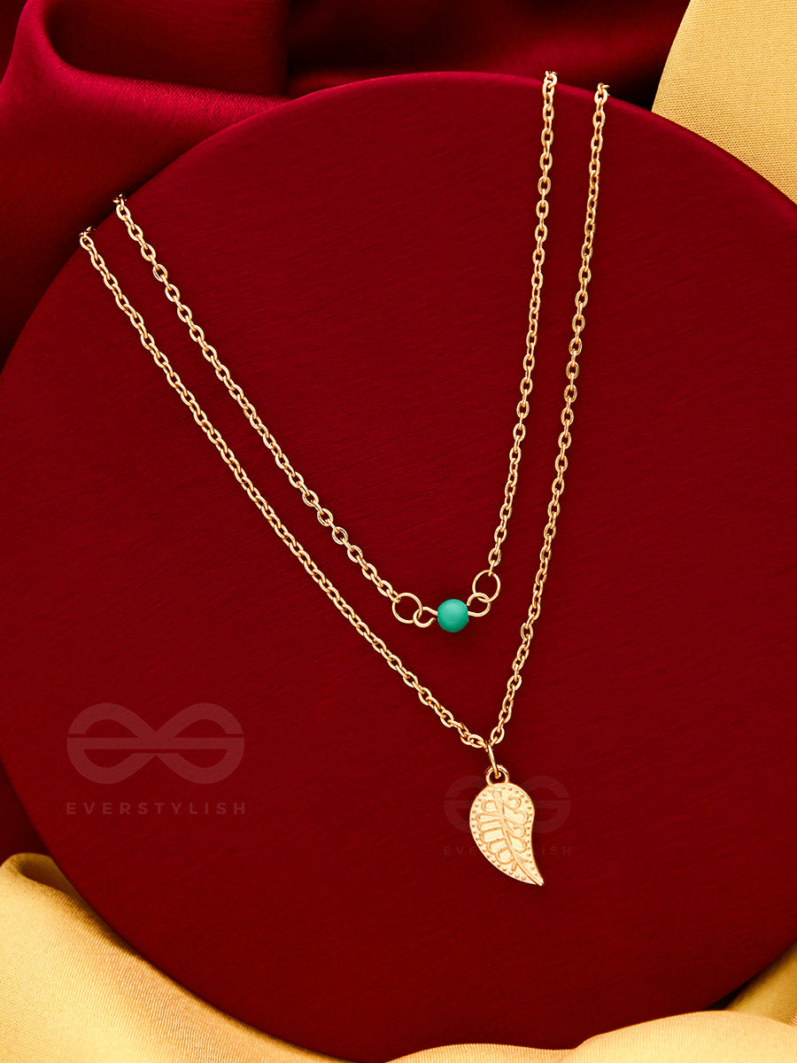The Turquoise Leaflet - Multilayered Statement Neckpiece With Anti-Tarnish Coating