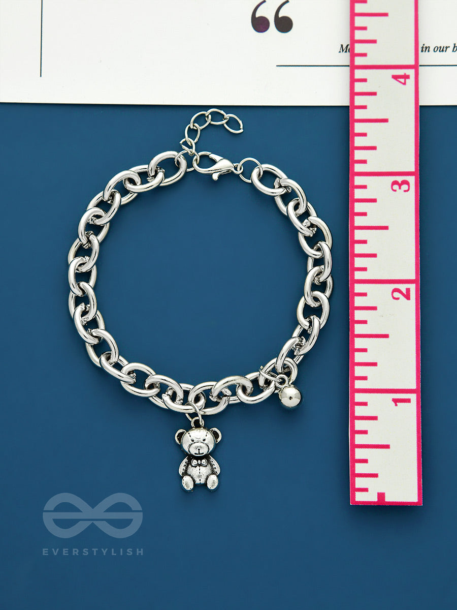 Bubbly Bear- Silver Chunky Chain Bracelet