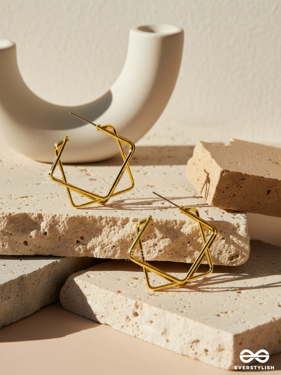 Geometrical Maze- Golden Earrings