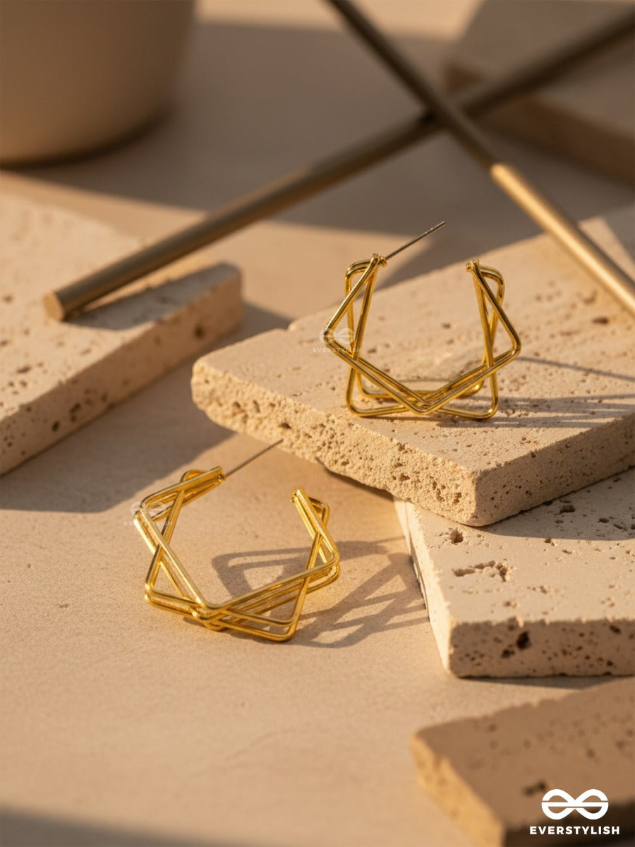 Geometrical Maze- Golden Earrings