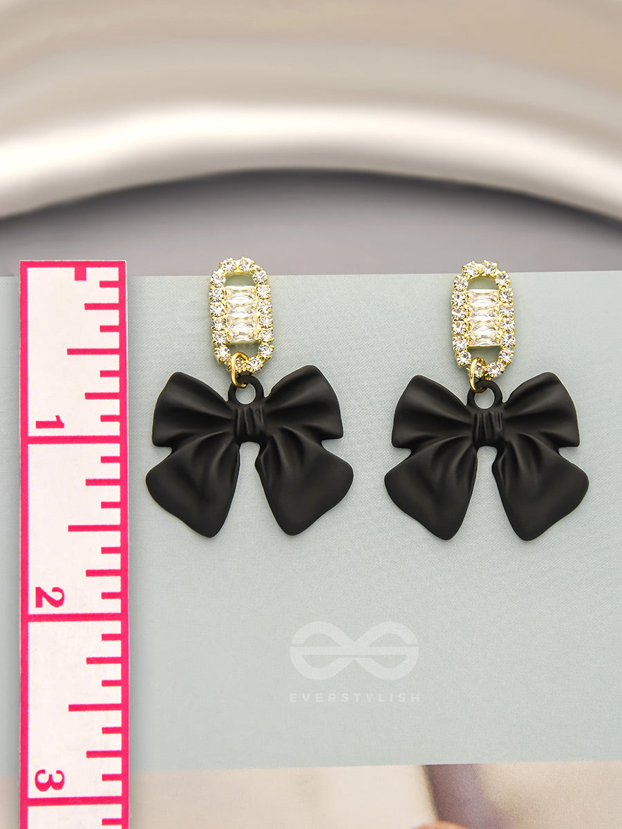 Ebony Divas- Rhinestones Studded Golden And Black Earrings