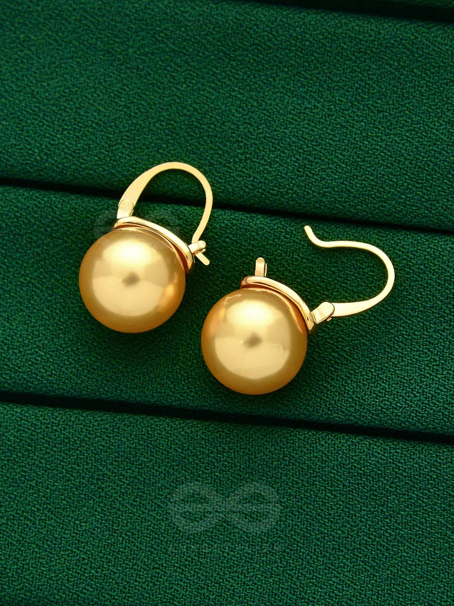 Tears Of Mermaid- Golden Pearl Earrings