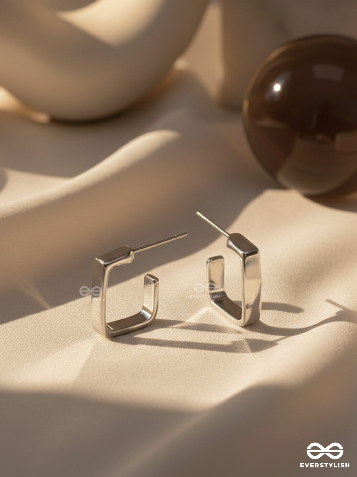 Hooked On Charm- Silver Earrings