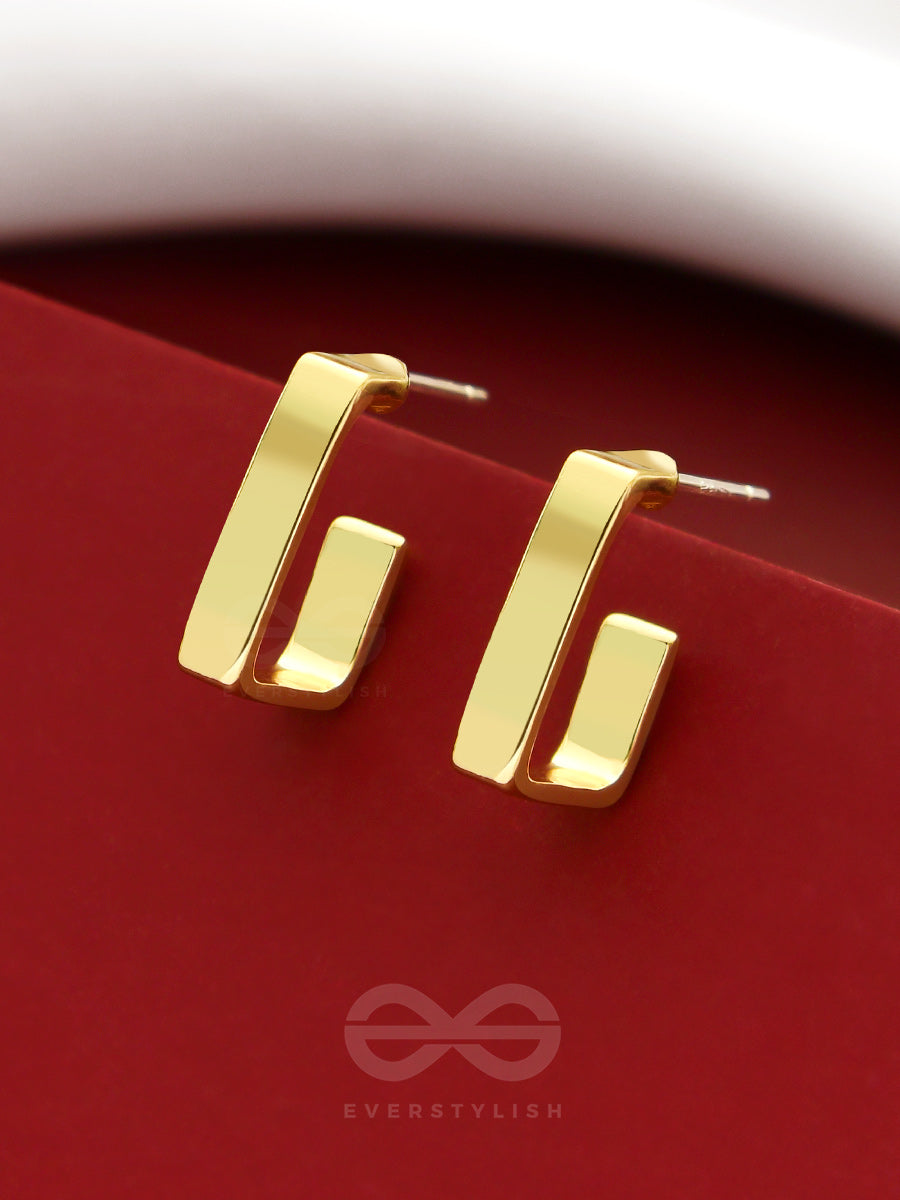 Hooked On Charm- Golden Earrings