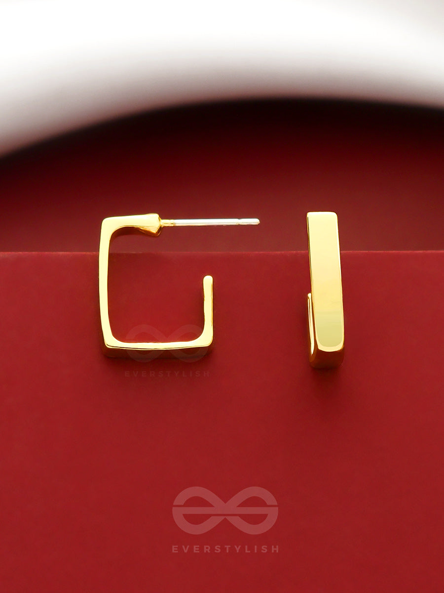 Hooked On Charm- Golden Earrings