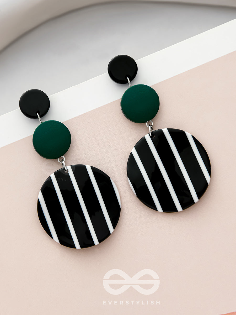 Night N Day- Statement Striped Earrings