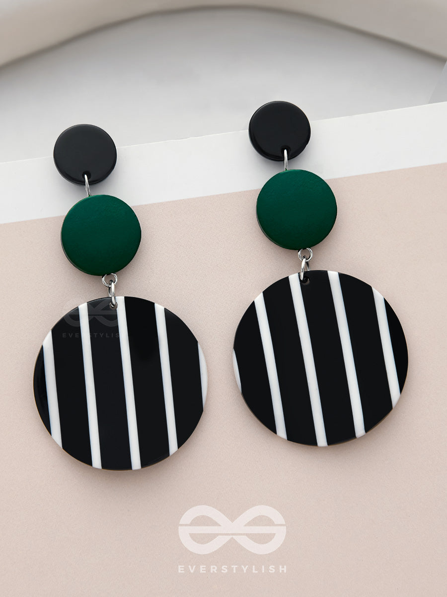 Night N Day- Statement Striped Earrings