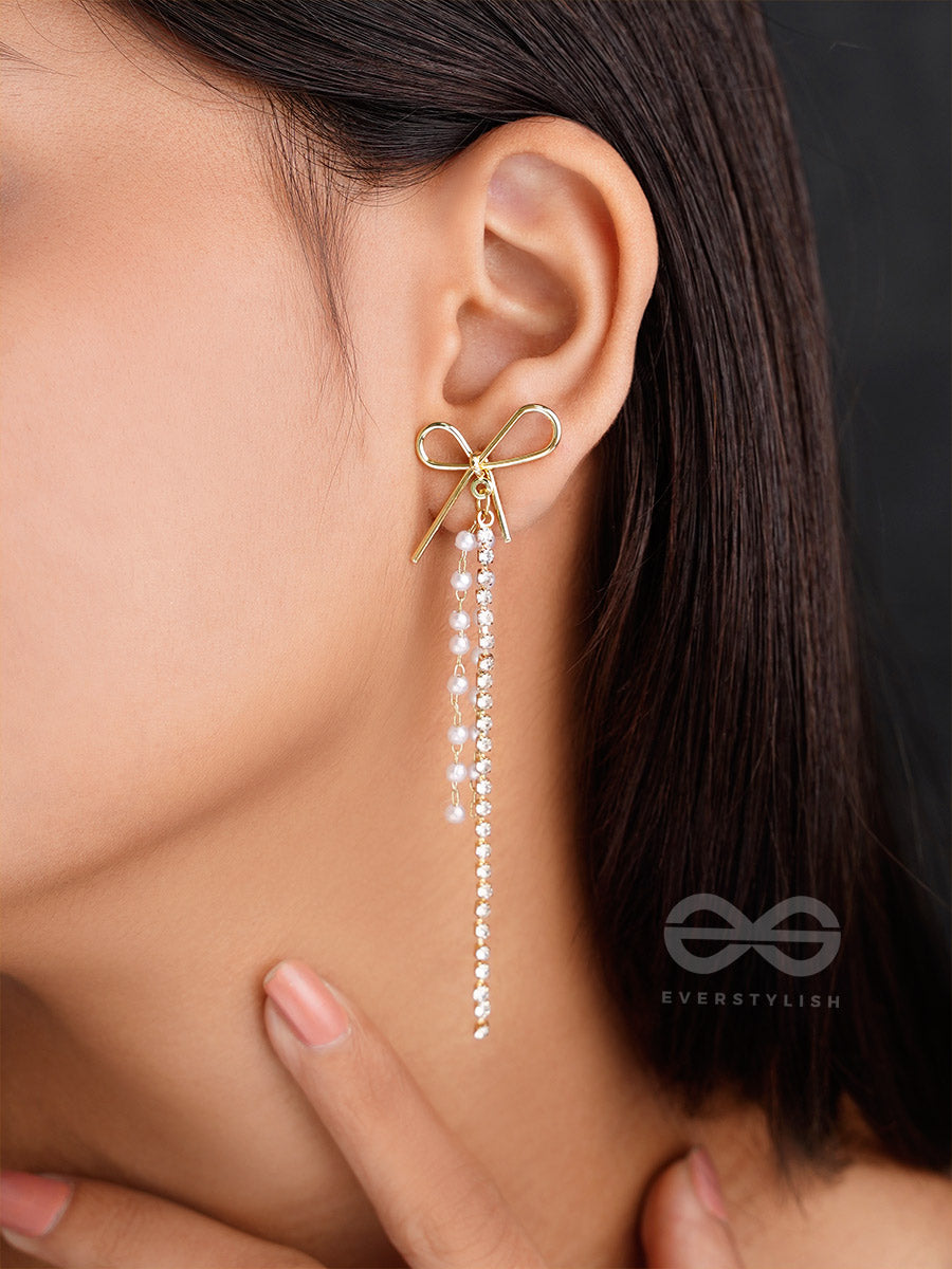 Bow N Arrow- Golden Beads Earrings