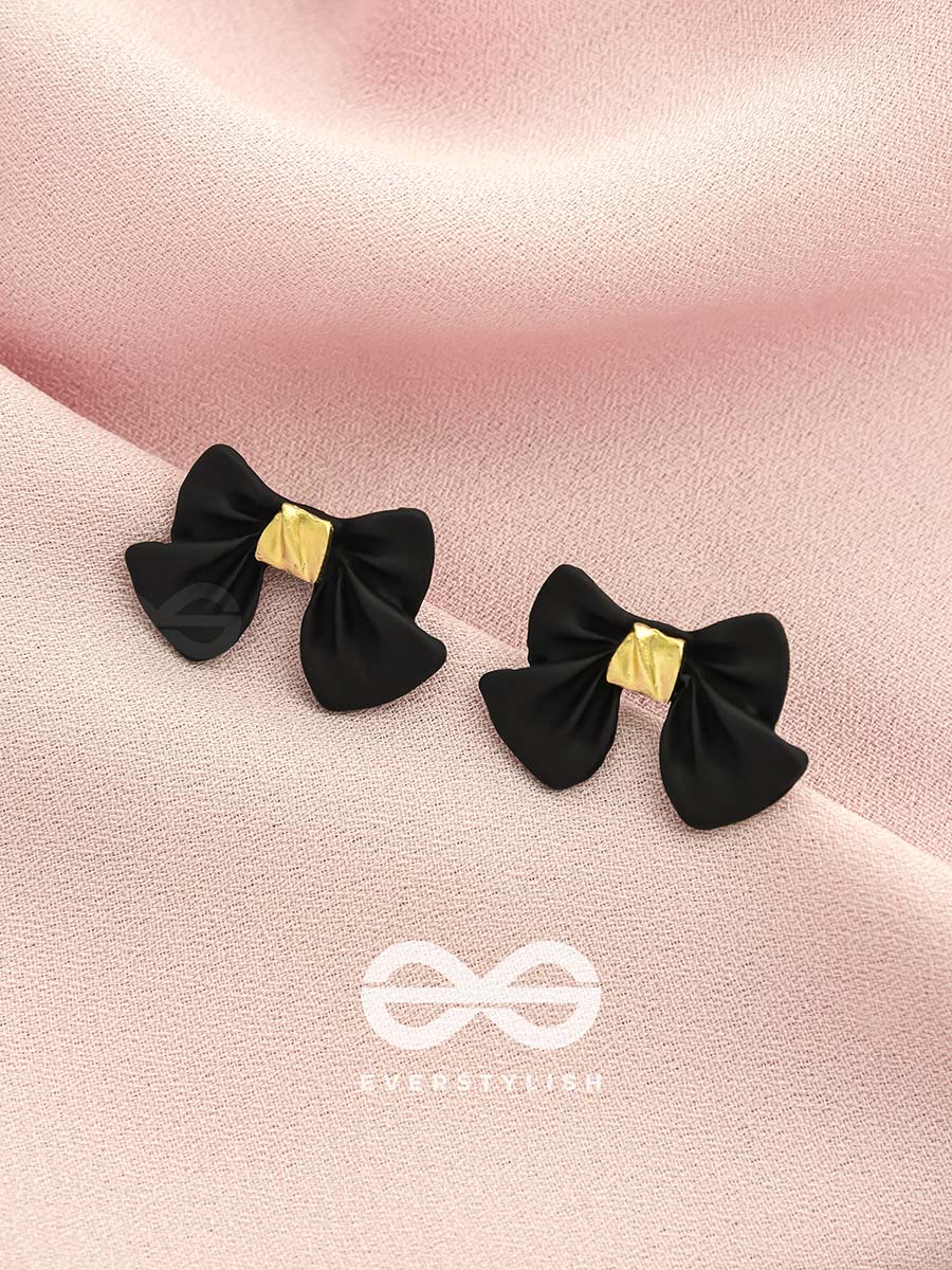 The Bow-Wow- Black And Golden Earrings