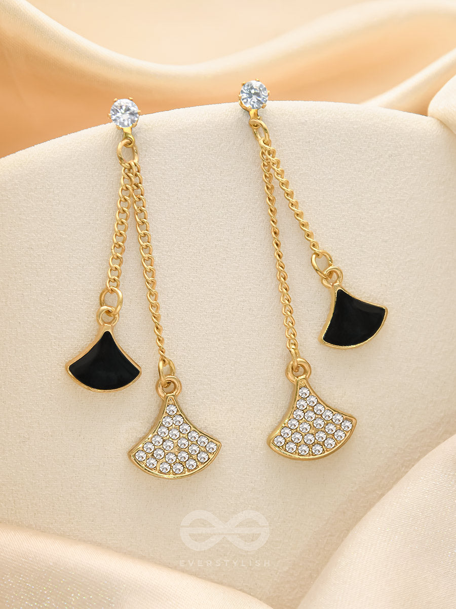 The Pendulum Effect- Black And Golden Earrings