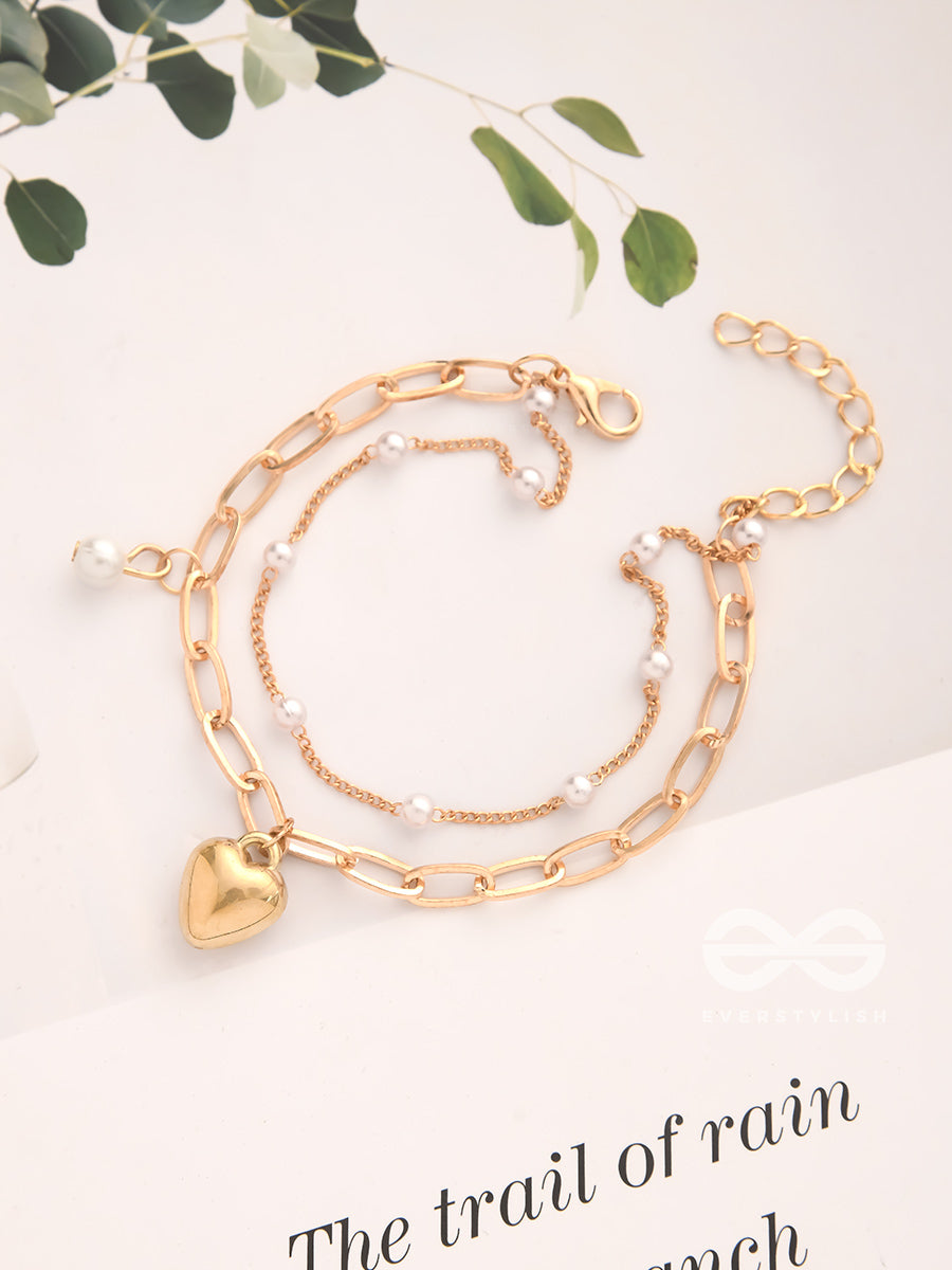 Bottom Of Heart- Golden Layered Bracelet