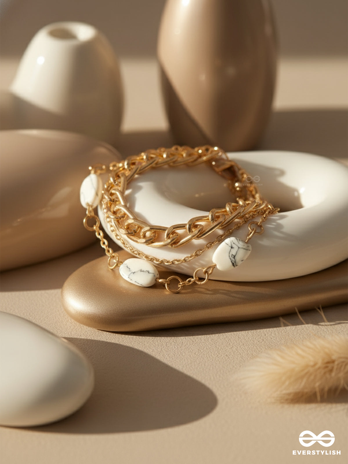 Stoned With Style- Golden Stone Bracelet