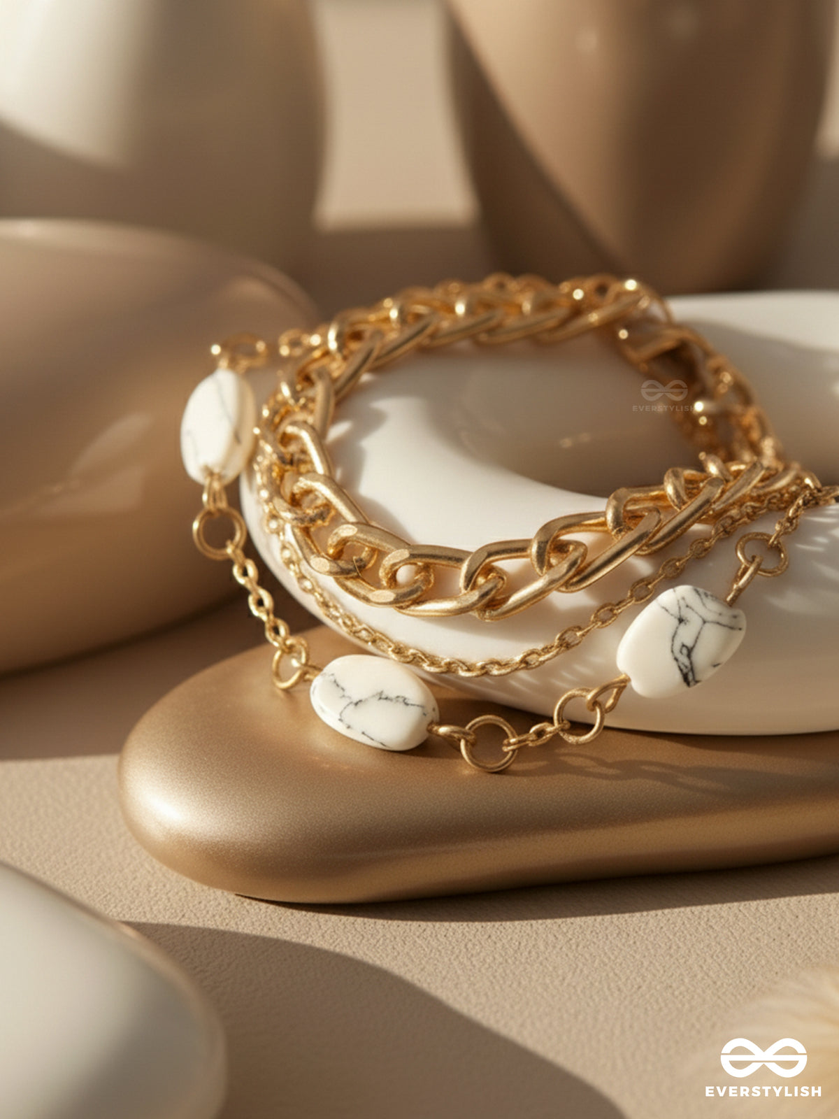 Stoned With Style- Golden Stone Bracelet