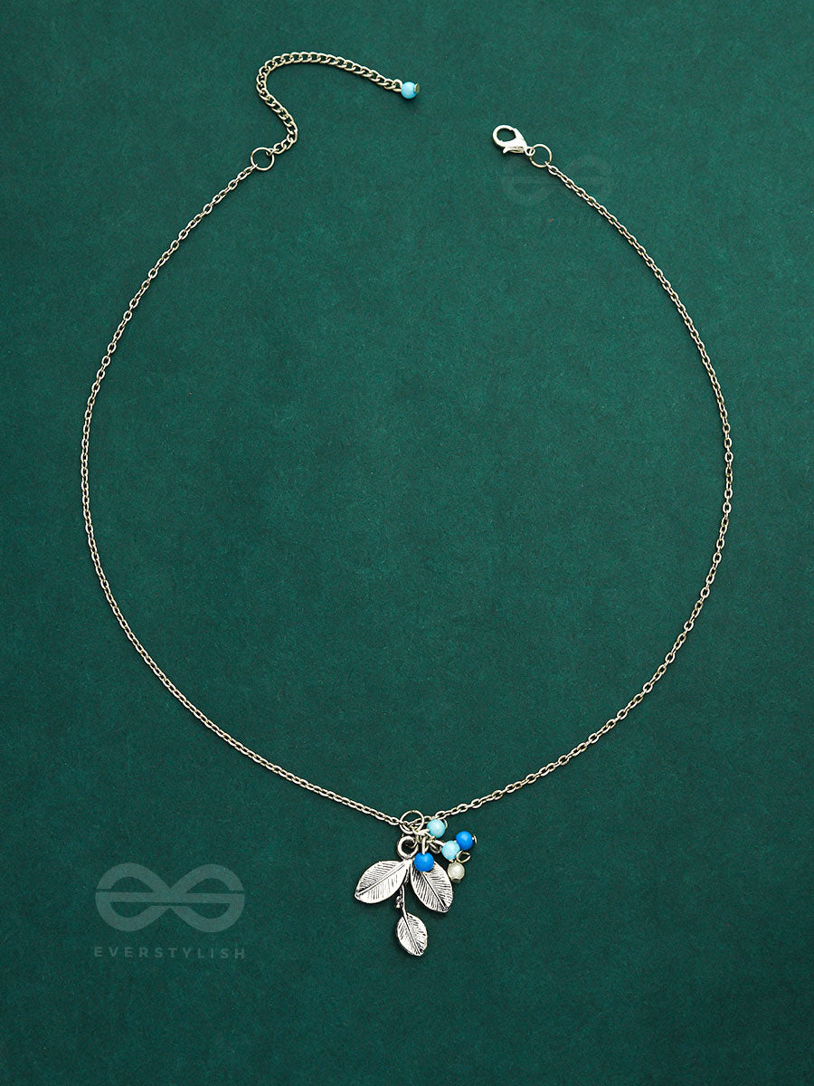 Frozen Forest- Silver And Blue Beads Necklace