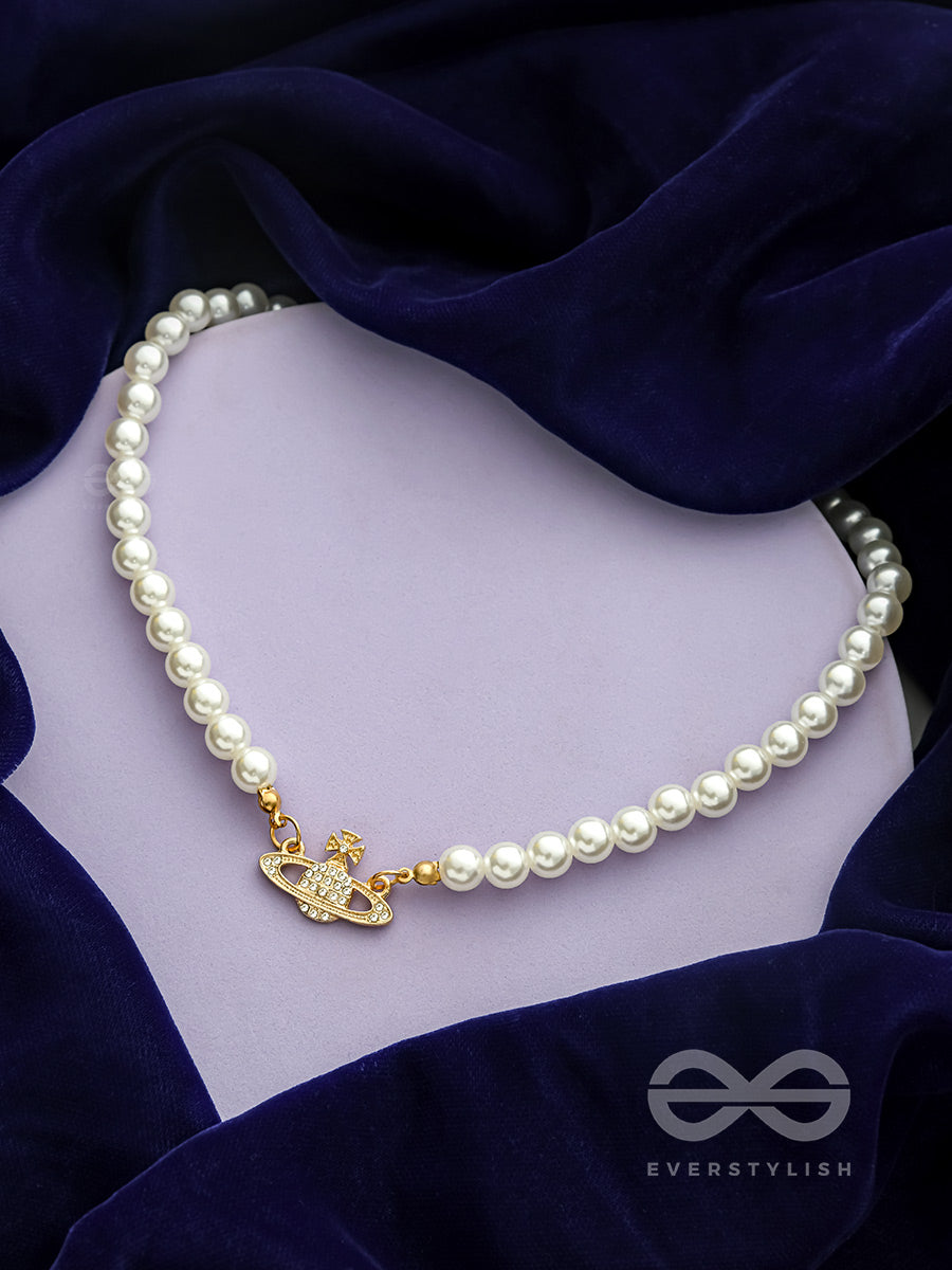 The Crown Of Glory- Golden Pearl Necklace