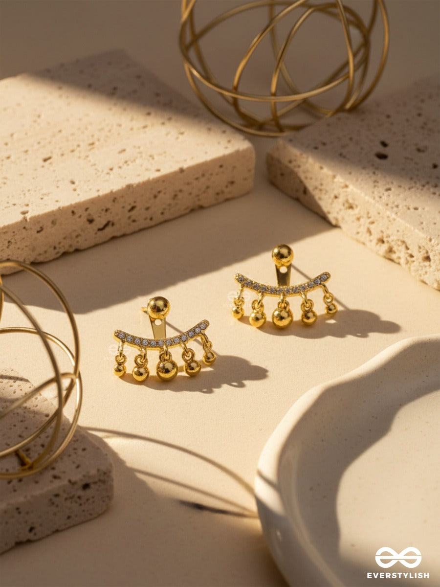 The Capsized Crown- Golden Rhinestone Ear Jackets