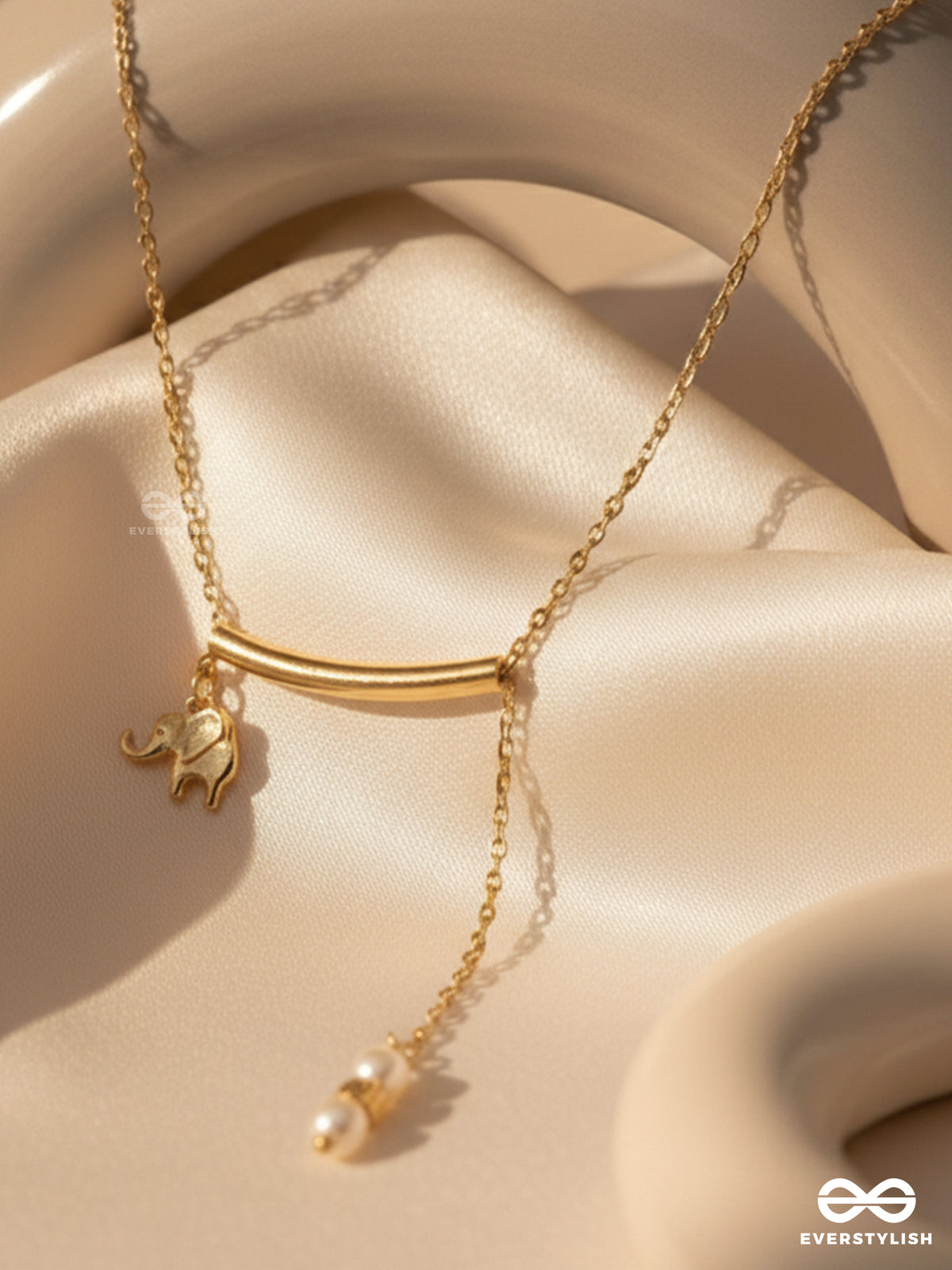 The Ivory Dreamcatcher- Golden Bead Necklace With Anti-Tarnish Coating